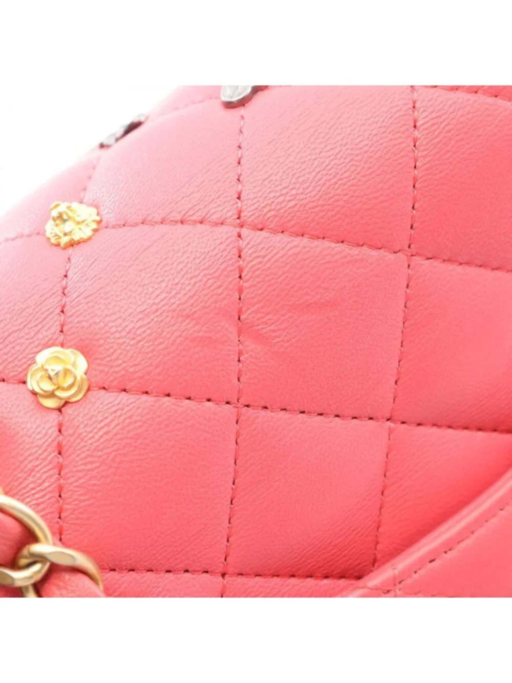 Chanel Shoulder Bag Mini Quilted 20 Icon Charm Pink Lambskin Mini Chain